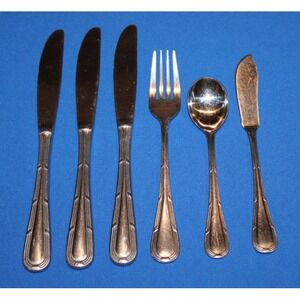 lot of 6 assorted F.B. Rogers stainless steel flatware Japan vintage retro